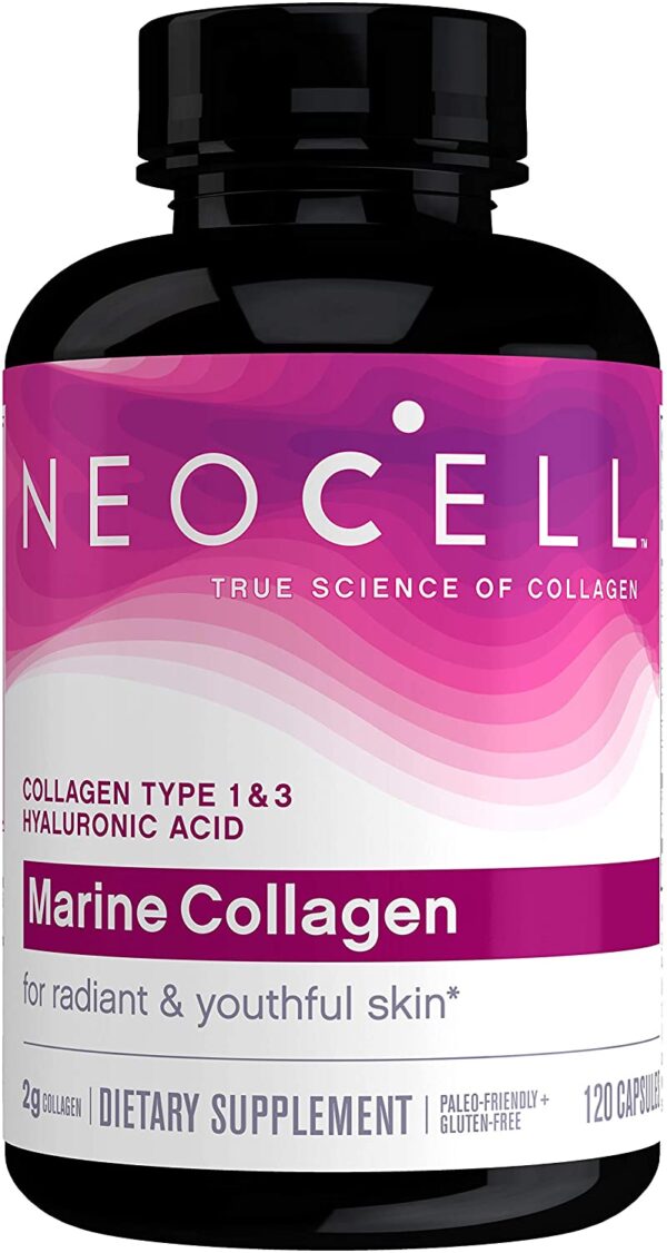 NeoCell Marine Collagen 120 Caps With Hyaluronic Acid, Skin Beauty & Nourishment